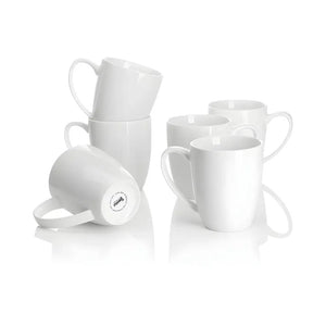 Porcelain Mugs - 12 Ounce for Coffee Set of 6 White - White / 12Oz - Coffee Mug