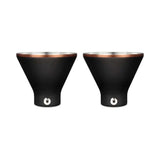 Premium Vacuum Stainless Steel Martini Glass, Set of 2, 8 oz, Black/Gold.
