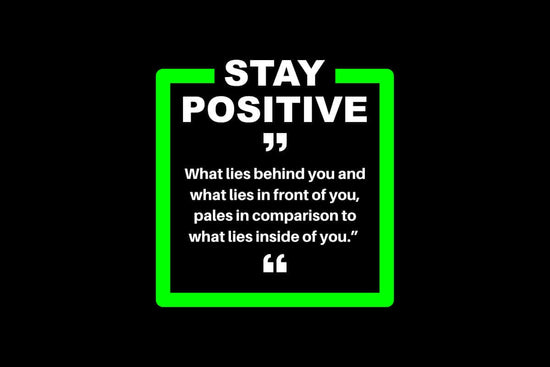 image of a Quote and a title that reads staying positive