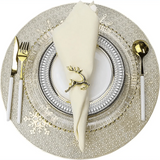 Round Gold Christmas placemats Set of 4 for Dining