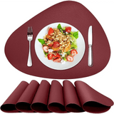 Round Placemats Set of 6 Faux Leather Placemats Wipeable Washable Placemats Heat Resist placemats.