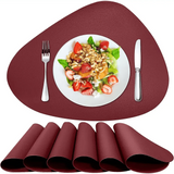 Round Placemats Set of 6 Faux Leather Placemats