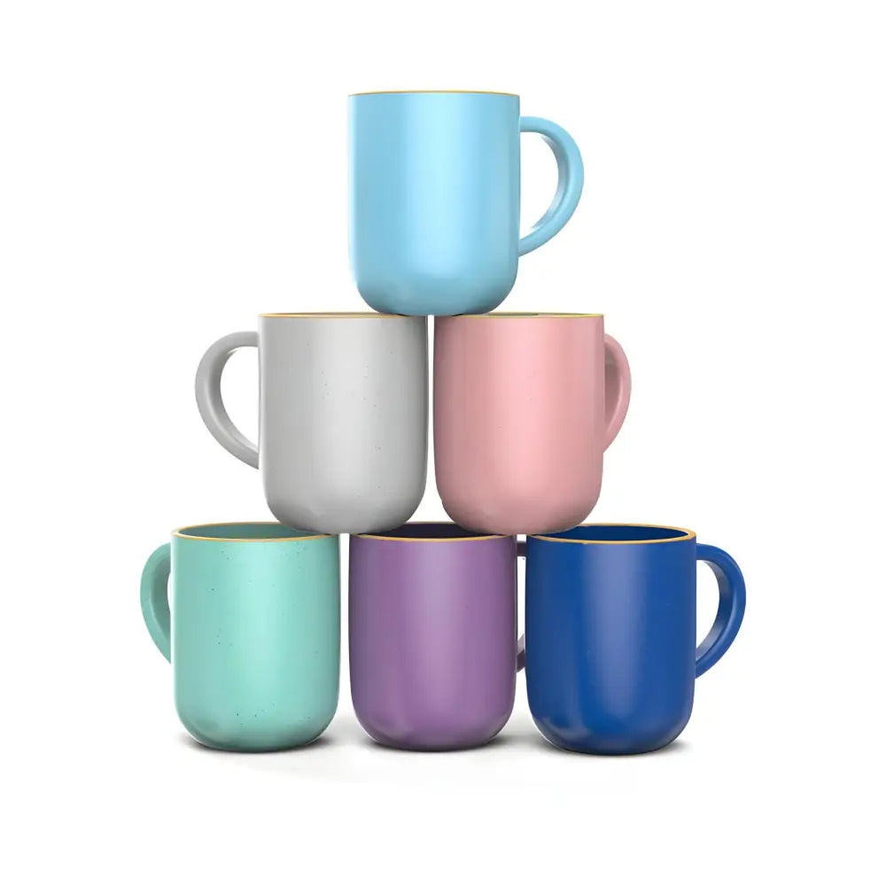 Set of 6 Large 16 Ounce Ceramic Coffee Mugs - Coffee Mug