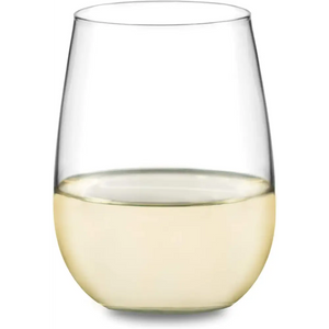 Stemless 12-Piece Wine Glass Party Set for Red and White Wines