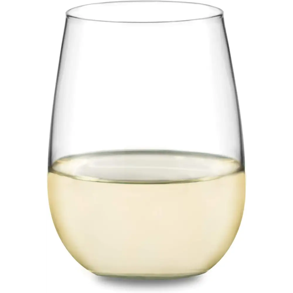 Stemless 12-Piece Wine Glass Party Set for Red and White Wines