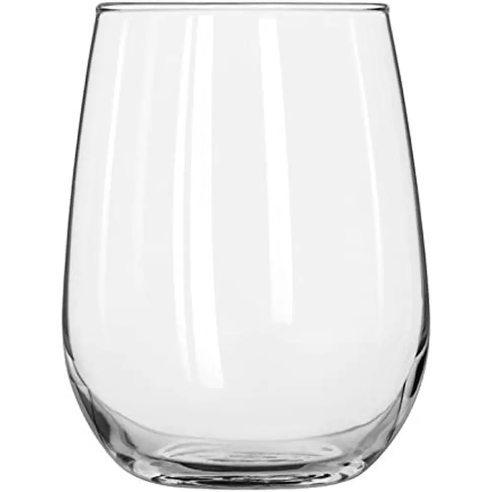 Stemless 12-Piece Wine Glass Party Set for Red and White Wines