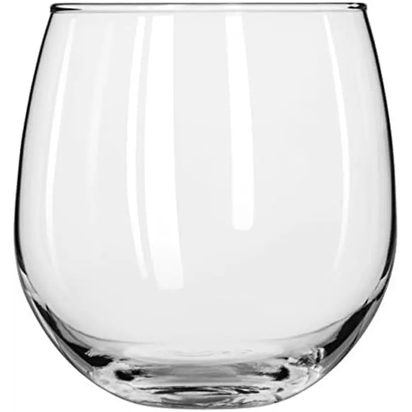 Stemless 12-Piece Wine Glass Party Set for Red and White Wines