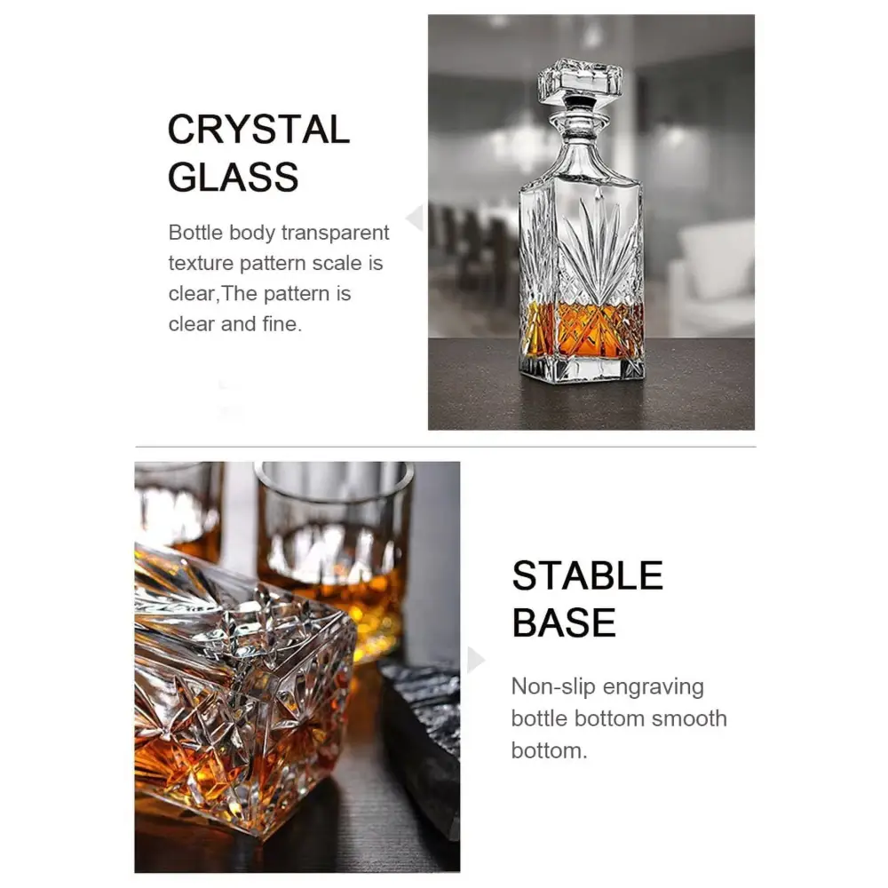 Whiskey Decanter Set with Glasses, 5Pcs - Premium Gift Box for Men and Women - Macchiaco