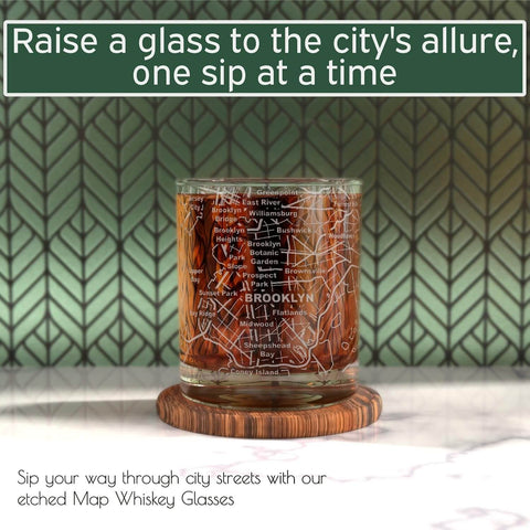 Whiskey Glasses - 10 Oz Tumbler for Brooklyn Lovers (Single Glass)