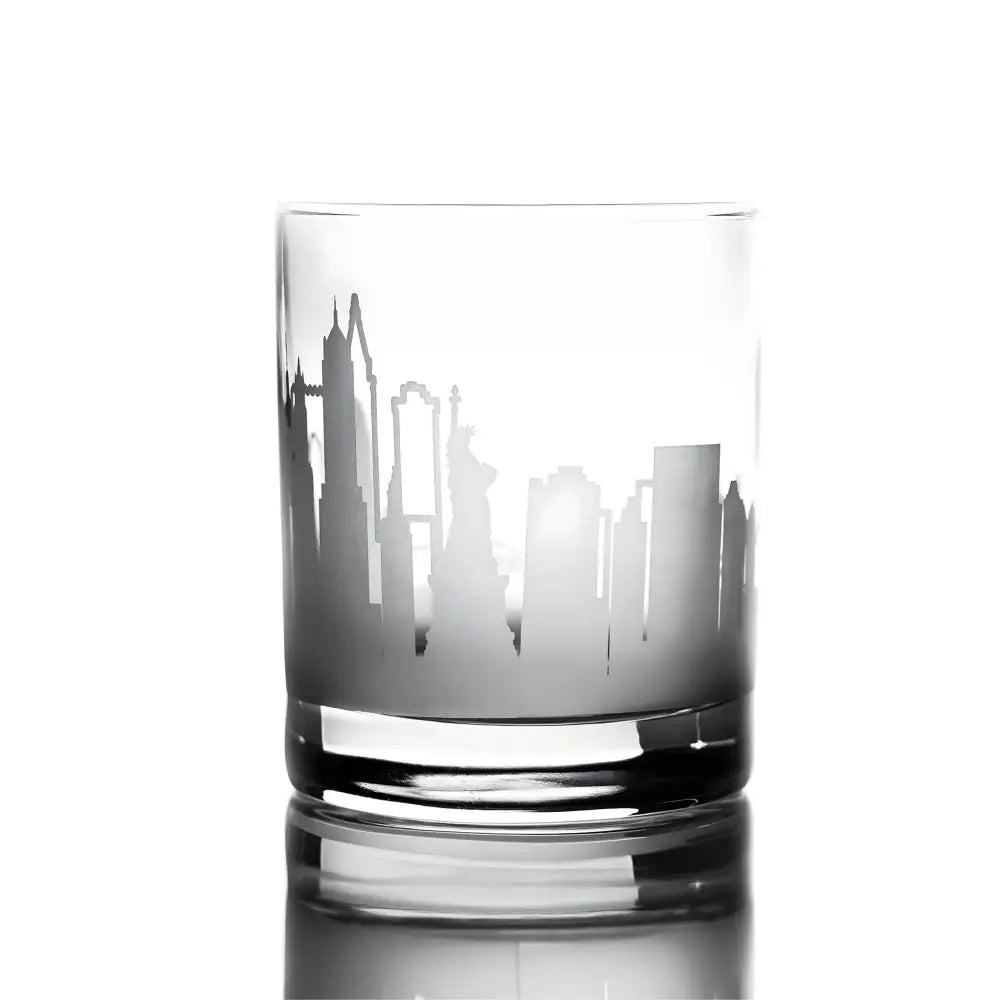 Whiskey Glasses - 10 Oz Tumbler for New York Lovers (Single Glass).